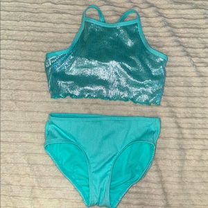 Teal tankini